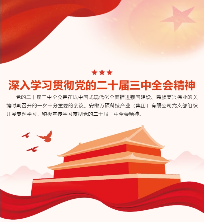 主題黨日丨安徽萬碩科技產(chǎn)業(yè)(集團(tuán))有限公司黨支部開展深入學(xué)習(xí)貫徹黨的二十屆三中全會(huì)精神主題活動(dòng)